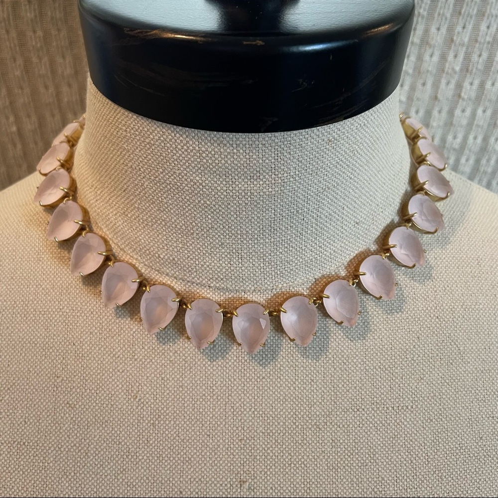 J Crew Frosted Crystal Pear Statement Collar Necklace